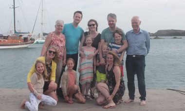 familie aan zee